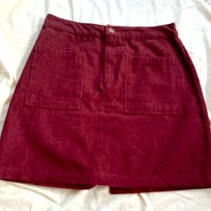 Women’s size medium dark red/ maroon corduroy skirt